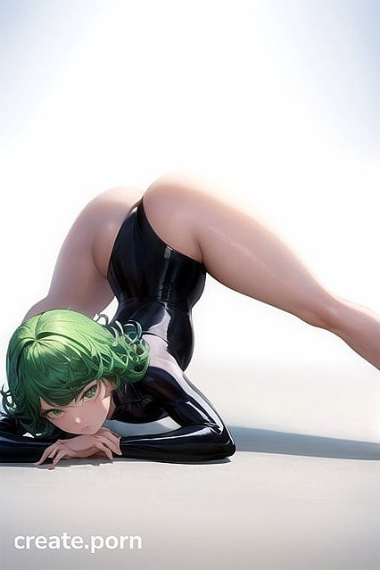 Bottom-Up Jack O' Lantern Pose in Seductive Latex Suit Hentai Picture