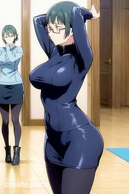 Maki Zenin from Jujutsu Kaisen Showcases Her Curves in Tight-Fit Clothing Hentai Image