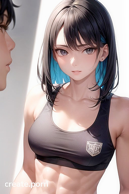 Fit Girl 18+ in Sport Bra Shows Off Her Curves in SFW Hentai Picture