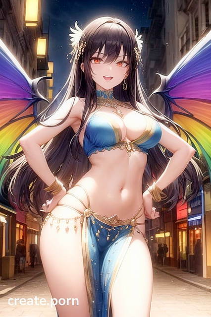 European City Seduction – Hands on Hips with Rainbow Winged hentai Pleasure