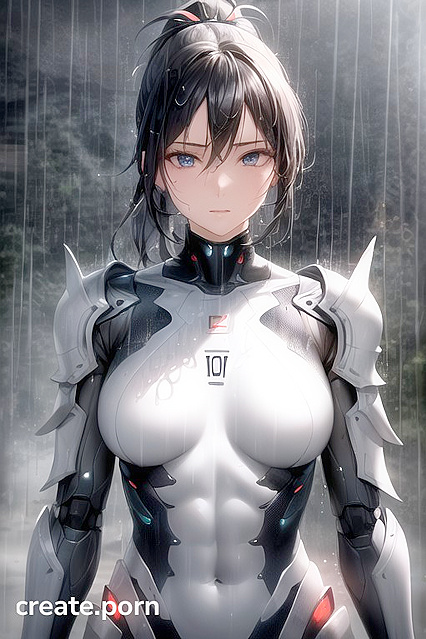 Fit Girl 18+ with Ponytail Gets Soaked in Raining Hentai Picture