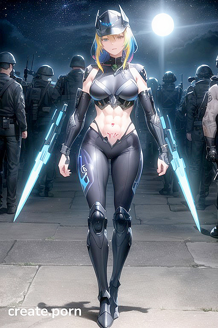 Fit Soldier in Robot Armor Dominates  Hentai Picture