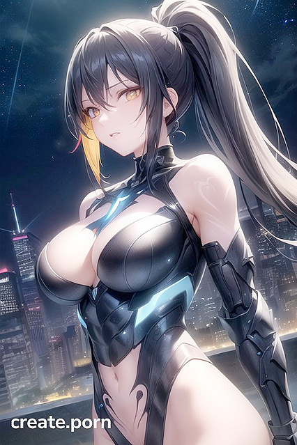 Fit Girl 18+ with Black Ponytail Enjoys  Hentai Pleasure