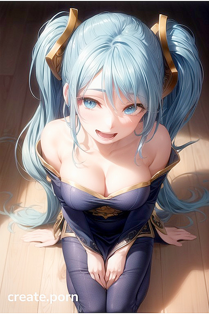 Kneeling Submissive Touches Her Face in  Hentai Pleasure