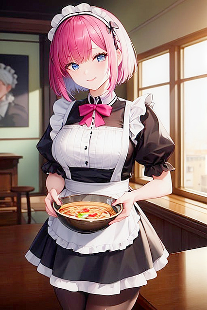 French Maid in Short Skirt Sends Hearts in Sexy Hentai Picture