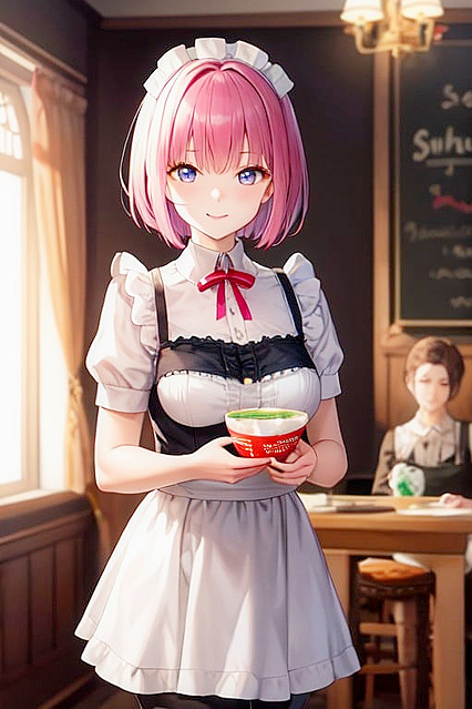 Pink-Haired Maid withBob Cut Serves Up Steamy Waist-Shot Hentai Pleasure