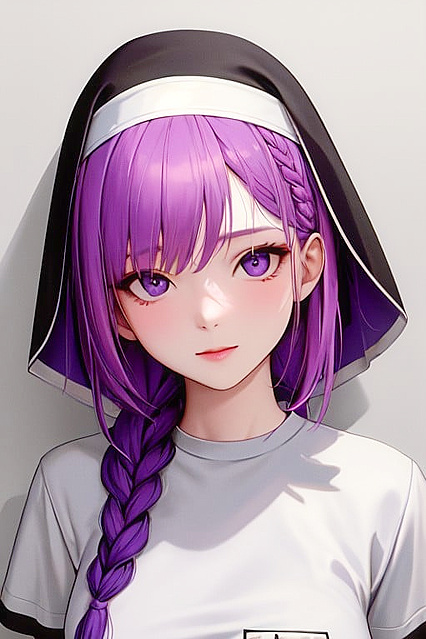 Busty Bust Shot in Graphic Tee Turned into Braided Hentai Bliss