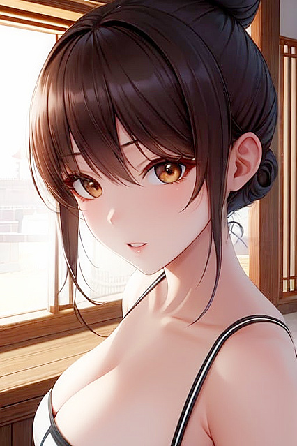 Sunny with Brunette Locks and Seductive Brown Eyes in steamy Hentai Picture