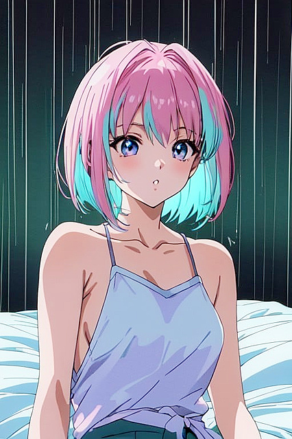 Bright Rainbow Socks Shine Under Harsh Lights in Hot Hentai Picture