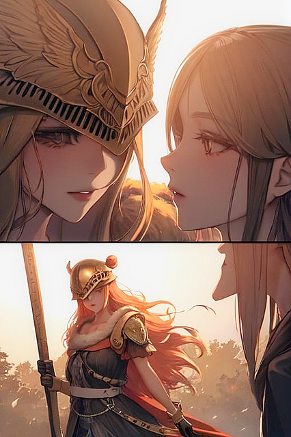 Malenia from Elden Ring Pleasures Two Lovers in Dark Night Hentai Fantasy