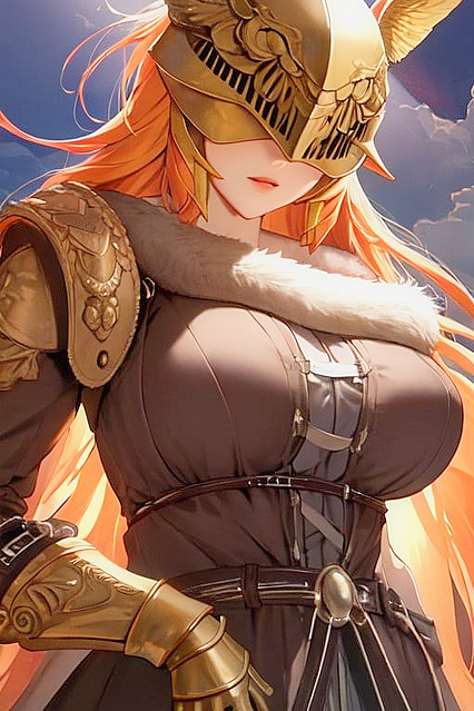 Malenia from Elden Ring Enjoying  Hentai Picture with Her Elegant Hair Bun