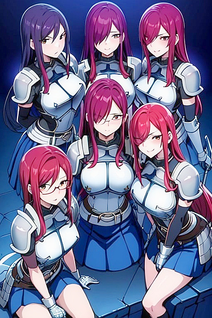 Erza from Fairy Tail Winks Seductively in Minimalist Hentai Images