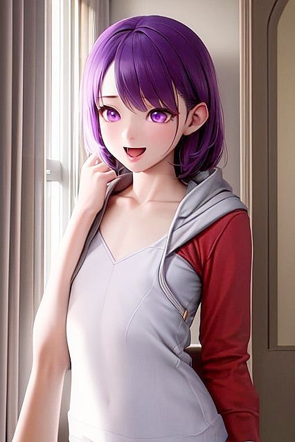 Skinny Girl 18+ with Purple Eyes Enjoying  Hentai Pleasure