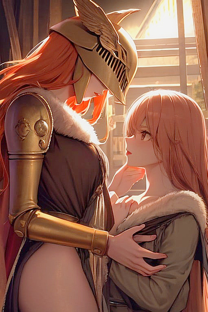 Malenia from Elden Ring Teased with Hair Bun in Erotic Night Hentai Image