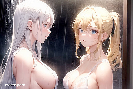 Scandinavian Beauty with Rounded Breasts Enjoying Rainy Day Hentai Pleasure
