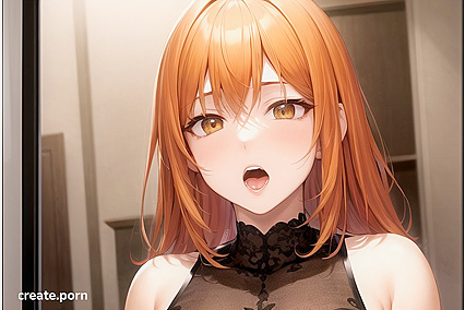 Teen 18+ with Brown Eyes Moans Loudly in Mouth-Agape Hentai Image