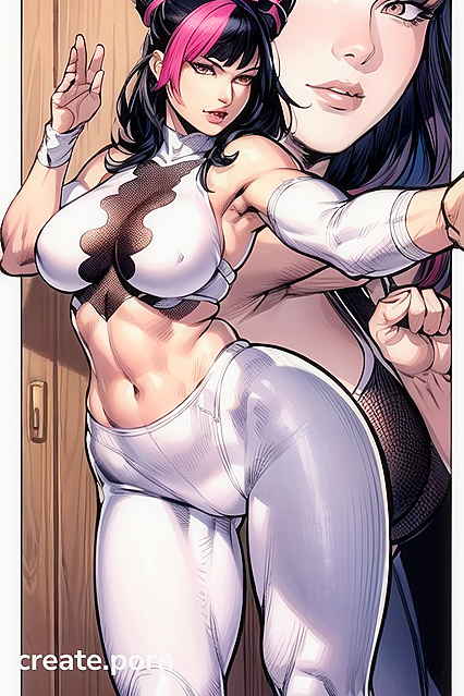 Juri from Street Fighter Flexes Her Moves in Erotic Yoga Hentai Solo Image