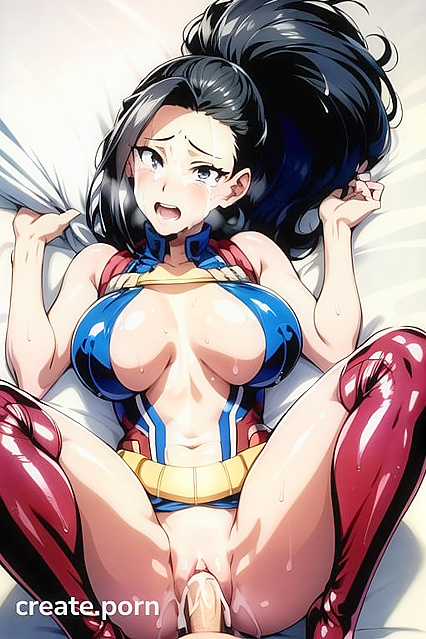 Momo Yaoyorozu Cries Out in Pleasure in My Hero Academia Style Hentai Images