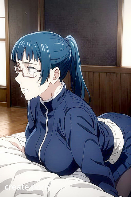Maki Zenin from Jujutsu Kaisen in Fearful Side View Hentai Picture
