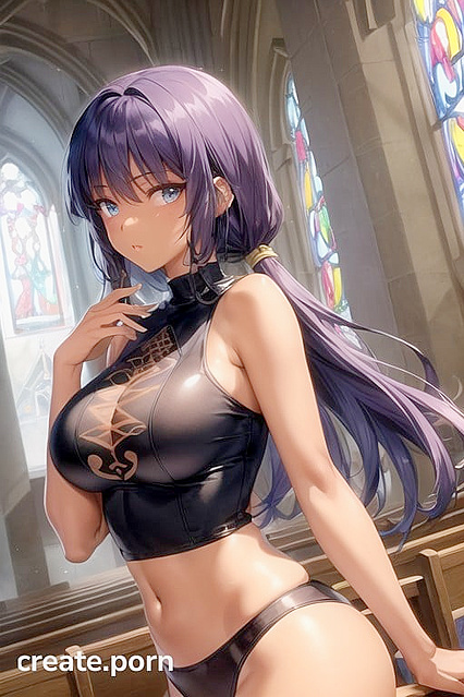 Large-Busted Beauty with Purple Hair in Mind-Blowing Hentai Picture