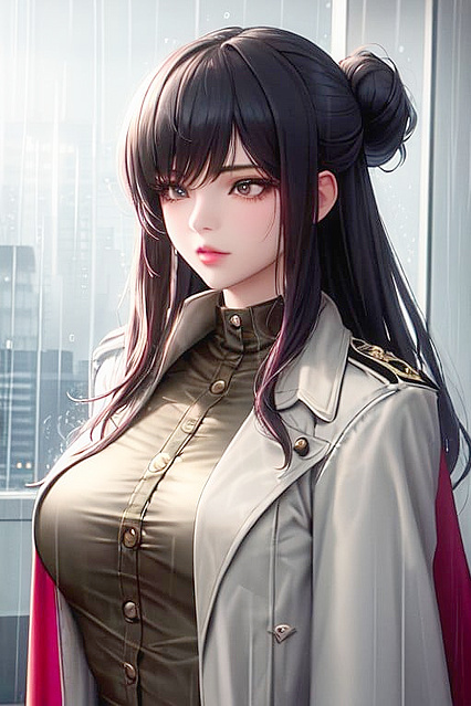 Teen 18+ with Elegant Hair Bun Enjoying  Solo Hentai Pleasure