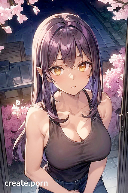 GOLD EYES AND LARGE BREASTS IN THICK LINE HENTAI Picture