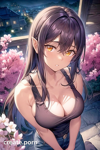 Demon Girl 18+ with Purple Hair Dominates in Top-Down Hentai Picture