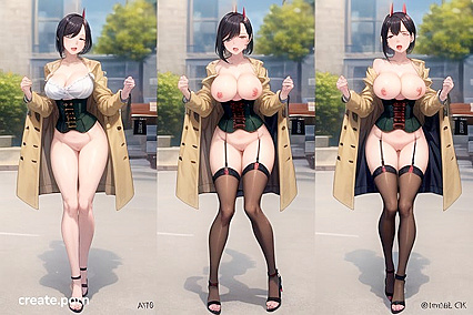 Skirt Flipped, Mouth Wide Open – Steamy Stocking-clad Hentai Picture