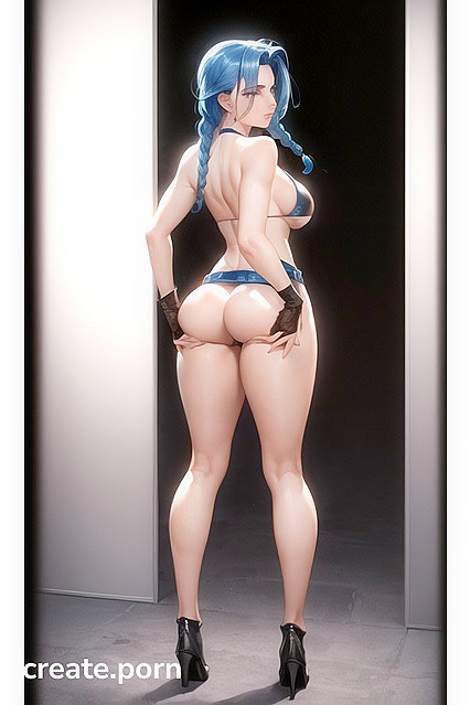 Busty Beauty Shows Off Her Large Ass in Seductive Stand-Up hentai Image