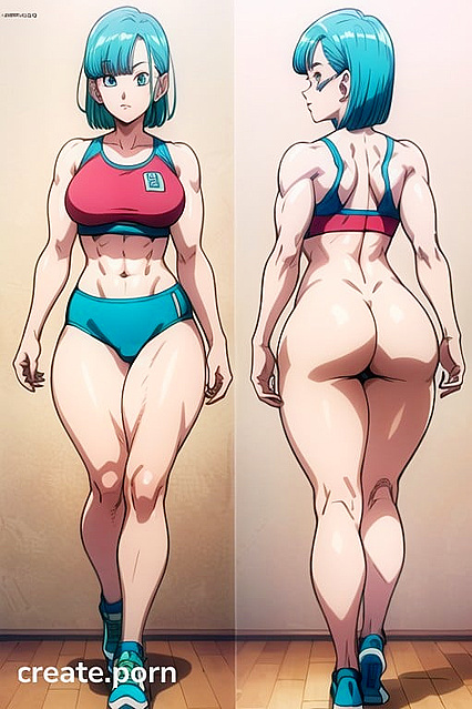 Bulma from Dragon Ball Z Shows Off Her Large Ass in Muscular Hentai Picture
