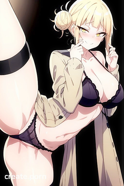 Detailed Front View of Toga Himiko from My Hero Academia in Seductive Hentai Picture