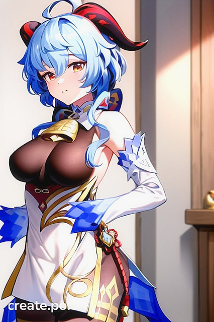 Ganyu Stands Naked in Erotic Hentai Picture