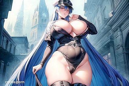 Esdeath from Akame ga Shows Off Her Massive Boobs and Curvy Ass in Horny Hentai Picture