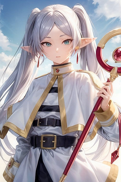 Frieren from Beyond Journey's End in  Waist-Shot Hentai Picture