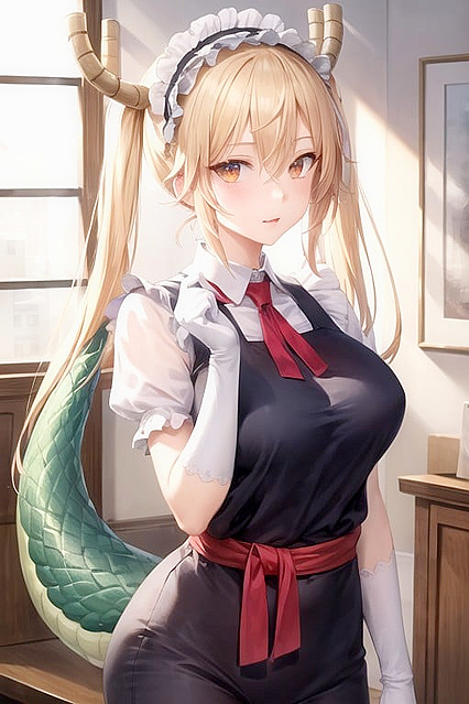 Tohru from Kobayashi-san's Maid Dragon Gives Steamy Waist Shots in Hentai Picture