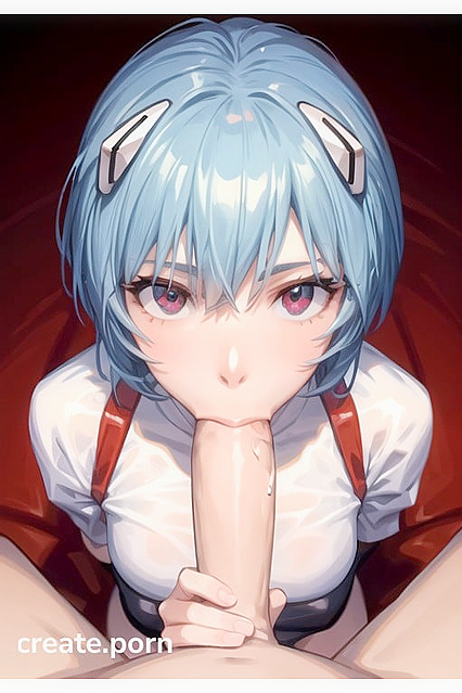 Ayanami Rei from Evangelion Gives  Blowjob in Hentai AI Picture