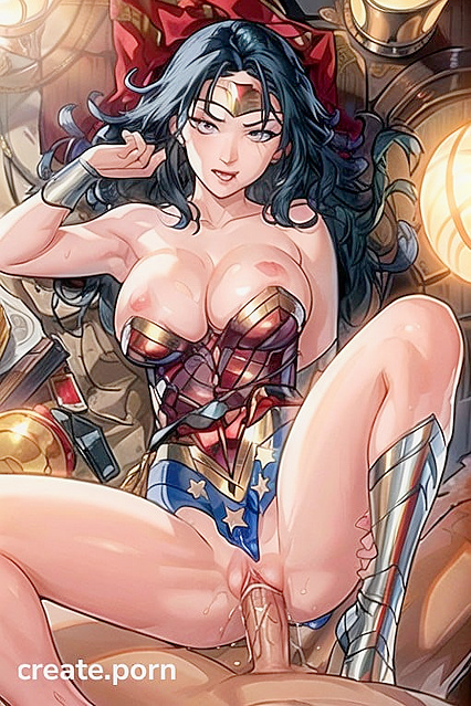 Wonder Woman Spreads Her Legs Wide in Busty Hentai Picture