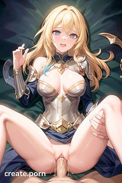Lux from League of Legends Spreads Her Legs with Large Breasts in Seductive Hentai Image
