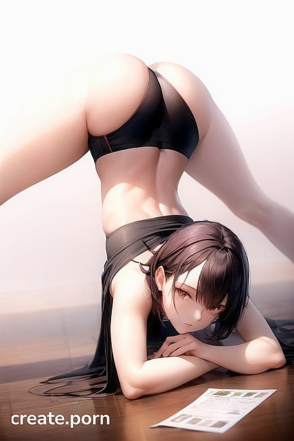 Sporty Short-Wearing Babe with Big Ass Bound Hands Enjoying Hentai Pleasure
