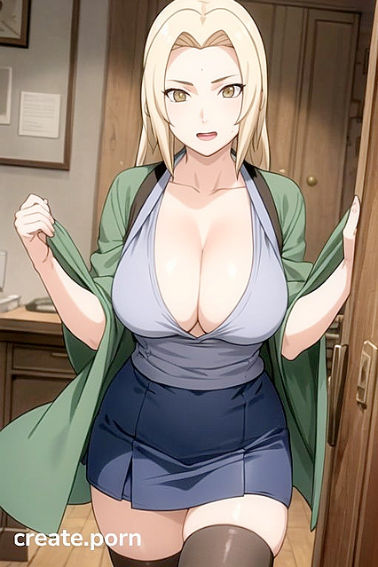 Tsunade from Naruto Strips Down in Seductive Nyons for Steamy Hentai Picture