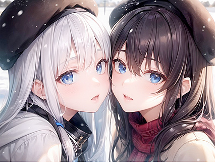 Two Lovers Get Intimate in the Snow for Steamy Hentai Picture
