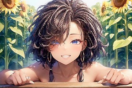 African Beauty in Sunflower Fields Exploring Erotic Afro Hentai Pleasure