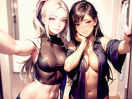 Horny Chick with Ponytail Enjoying Solo Hentai Fun