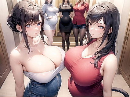 Pregnant Beauty With Rounded Ass in Blouse for Steamy Hentai Picture