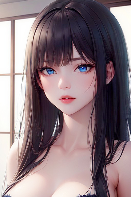 Princess with Black Hair and Blue Eyes Enjoying Steamy Hentai Pleasure