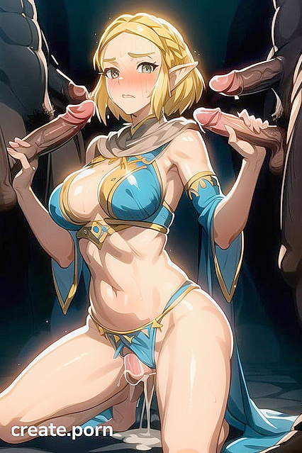 Zelda from The Legend of Zelda seduces as a Belly Dancer with Downy Hair in Erotic Hentai Picture