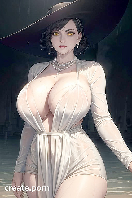 Wet-Clothed Teen 18+ with Massive Breasts in Steamy Hentai Picture