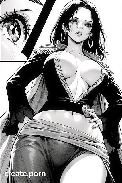 Boa Hancock from One Piece in Black & White Manga BDSM Bliss