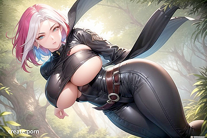 Massive Breasts Fill Tight Clothes in Sensual Hentai Picture