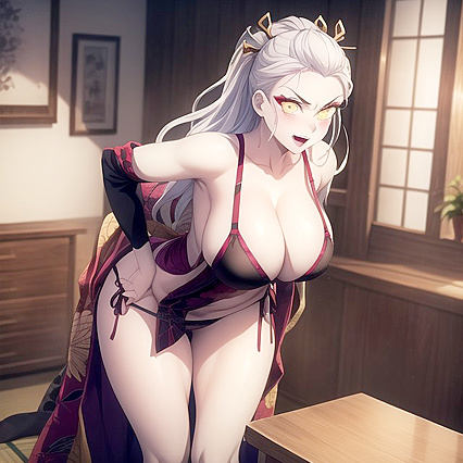 Cute and Fit Chick with Massive Breasts in Seductive Hentai Picture